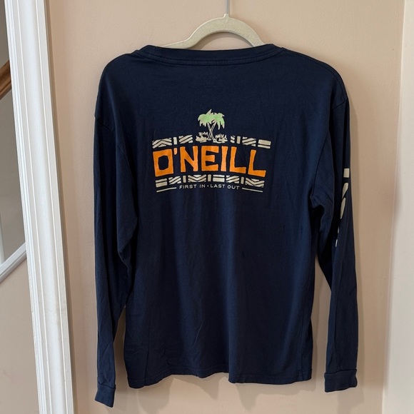 O'Neill Dark Blue Long Sleeve Tee with Palm Design - Picture 2 of 4